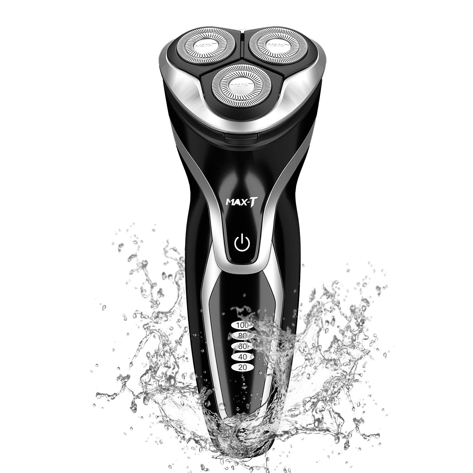 Electric Razor MAX-T Men's Electric Shaver Cordless Rechargeable Wet & Dry  Rotary Shavers for Men with Pop-up Trimmer