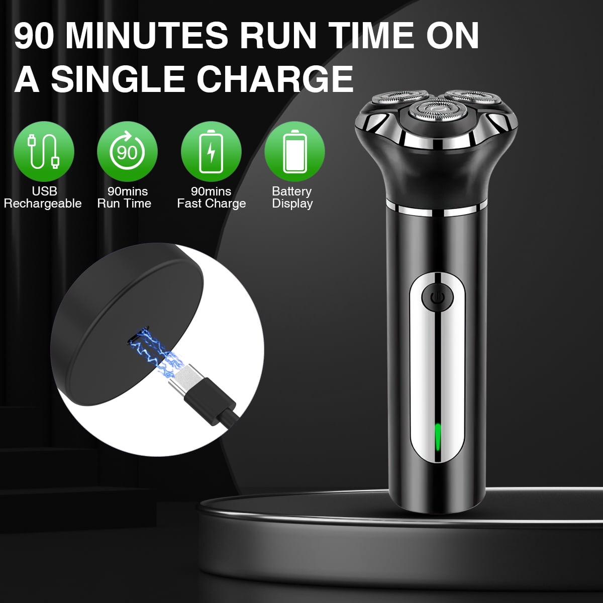 Electric Razor for Men, 4D Floating Head Electric Shaver for Men, 100% ...