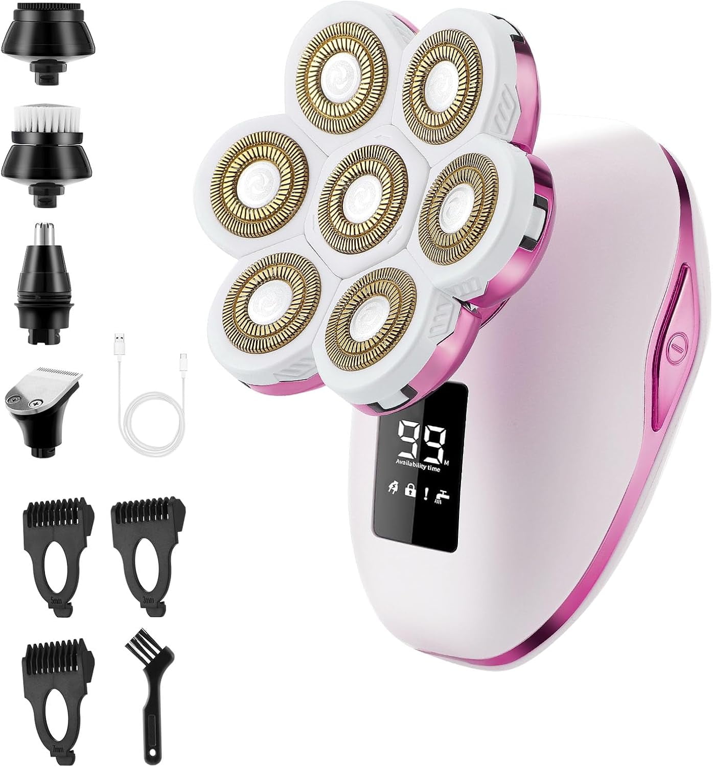 Obacre Electric Razors for Women,7D Gifts for Women,5 in 1 Cordless Electric Shaver with Detachable Head Wet & Dry Facial Hair Remover for Legs Painless Water Resistant