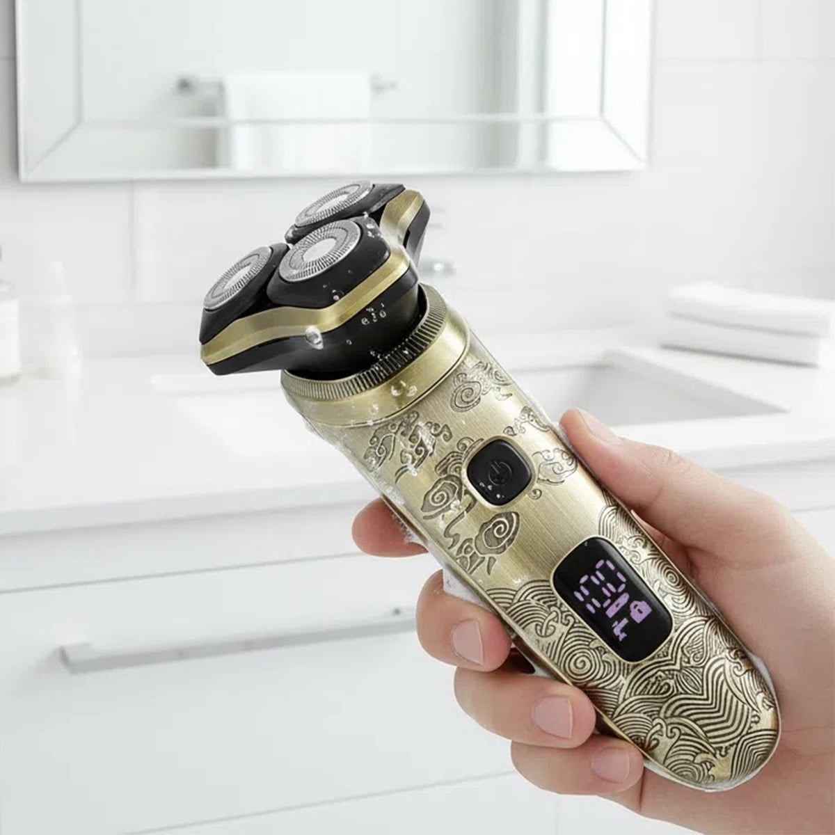Lemulegu Electric Razor for Men, Rotary Beard Trimmer with 3D Floating Heads