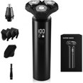 thumbnail image 1 of Electric Razor for Men, Waterproof Cordless Electric Shaver, Wet Dry Adjustable Speeds Beard Trimmer Grooming Kit with LED Display, Fast Charging(Black), 1 of 6