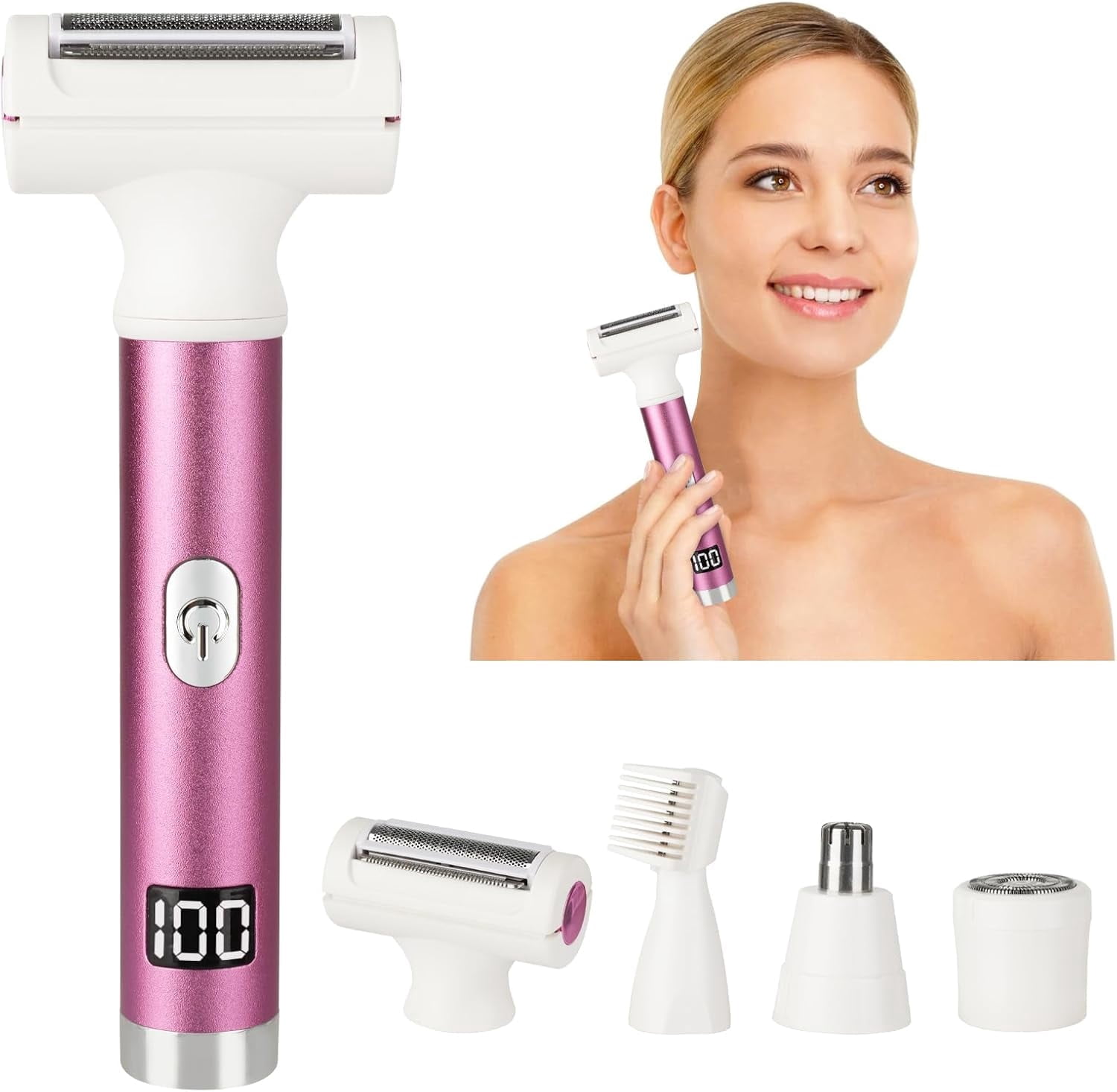 Hoey Electric Razor for Women, 4 in 1 Wet and Dry Shaver