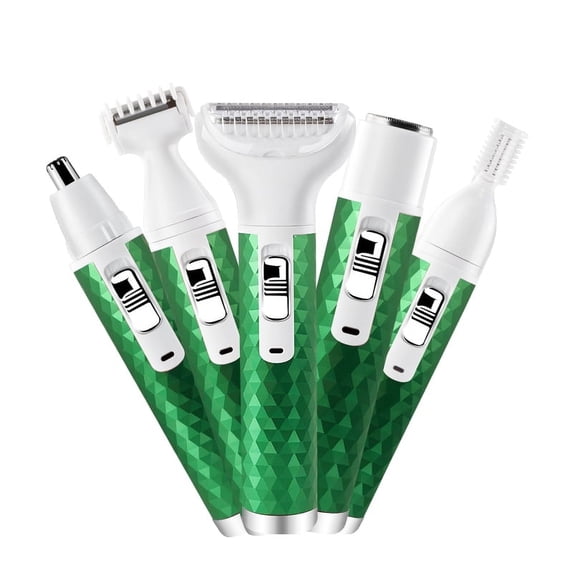 Obacre Electric Razor for Women,5 in 1 Electric Shaver for Women, Portable Rechargeable Hair Trimmer Wet and Dry Cordless Women Shaver Hair Remover for Face, Legs, Nose and Bikini