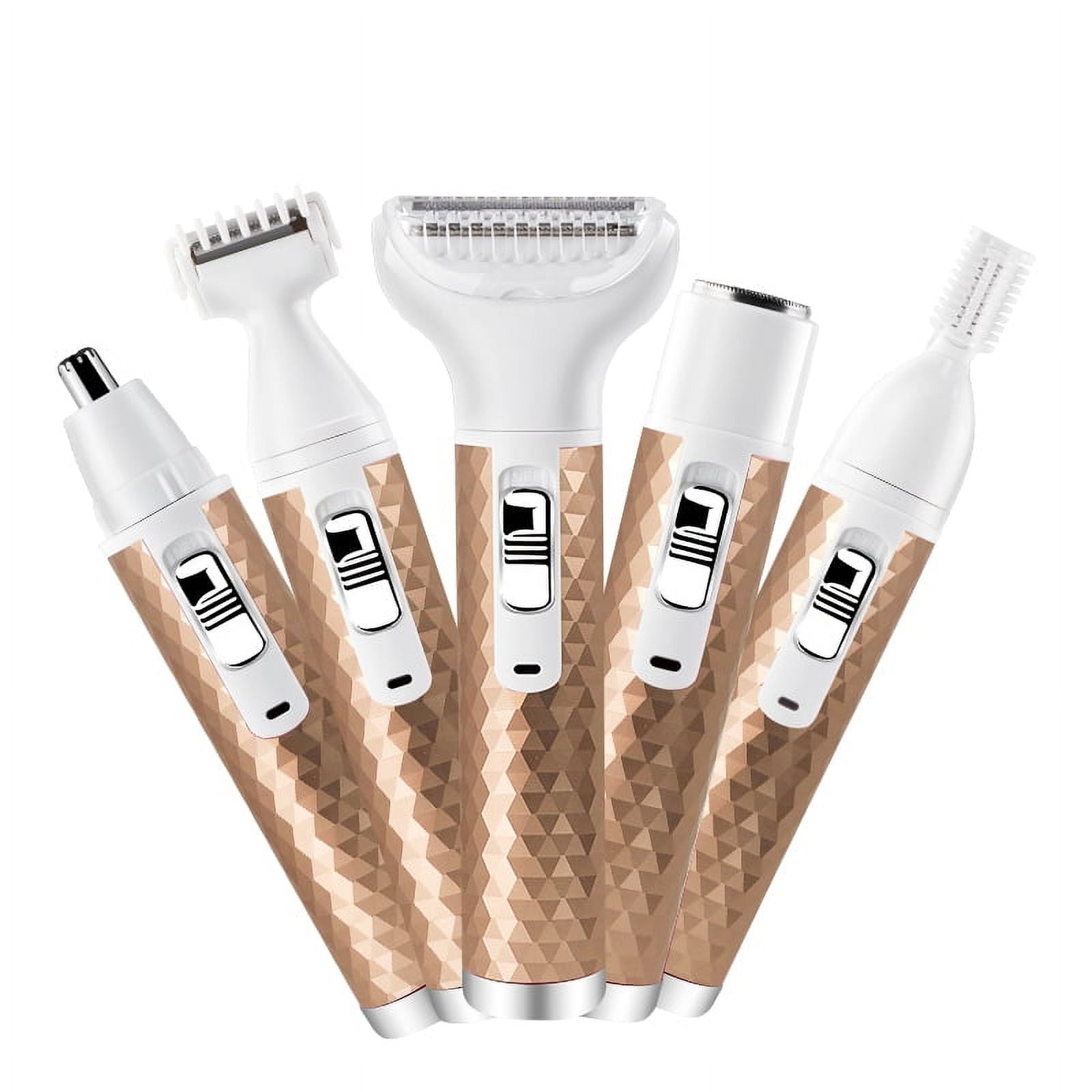 Electric Razor for Women, 5 in 1 Electric Shaver for Women, Portable Rechargeable Hair Trimmer Wet and Dry Cordless Women Shaver Hair Remover for Face, Legs, Nose and Bikini - Shop  Black Friday Deals for 2024!