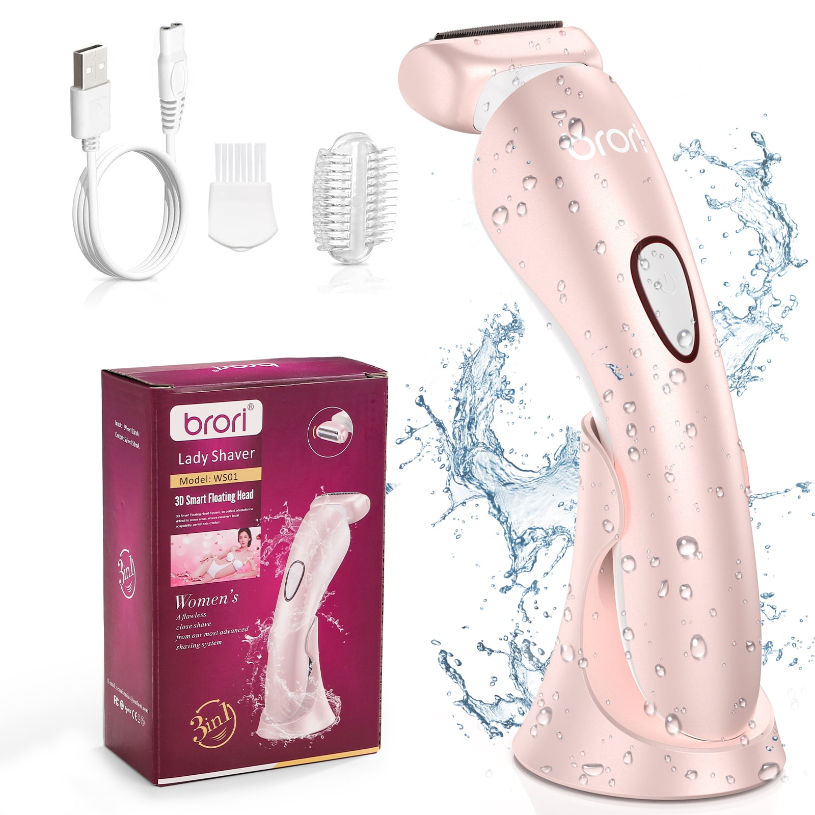 Electric Razor for Women Electric Shaver for Women IPX7 Waterproof Legs Arm Underarm Painless