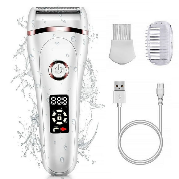 TiokMc Women Electric Shaver, 3-in-1 Rechargeable Hair Removal for Face, Body, Underarms & Bikini, Wet/Dry Cordless Razor with LED Display and Precision Blades
