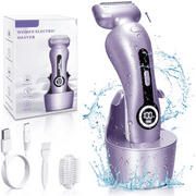 Electric Razor for Women, Womens Electric Shaver Low Noise Bikini Trimmer Body Hair Removal for Legs Arm Underarms USB Rechargeable Wet Dry Painless Cordless Epilator with LCD Display & LED Light