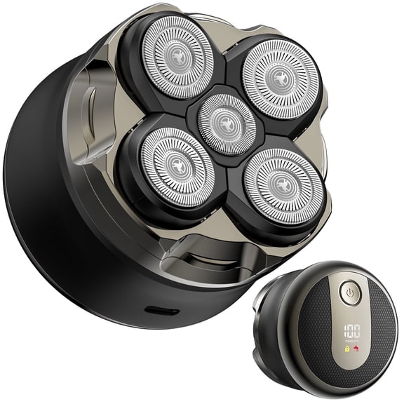 MPOW Upgraded 5D Magnetic Rotary Bald Head Shaver for Men – IPX7 Waterproof Electric Razor, Wet & Dry Use, LED Display, Cordless & Rechargeable with Type-C Charging