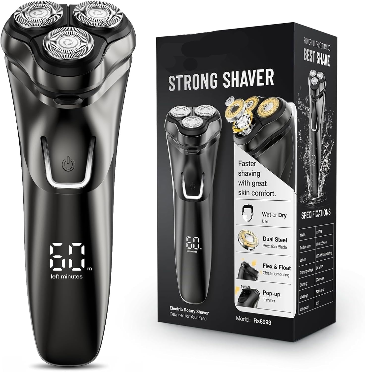 Rotary Razorblade Electric Razor for Men Cordless: Wet/Dry Rotary Shaver Waterproof - USB ...