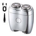 thumbnail image 1 of Electric Razor for Men: Portable Mini Shaver with Double Ring Floating Blade, IPX7 Waterproof Face Shavers with USB-C Fast Charge, Silver, 1 of 7