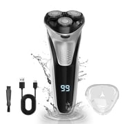 Electric Razor for Men - Rechargeable Electric Shaver with Pop-up Trimmer LED Display Travel Lock,Black