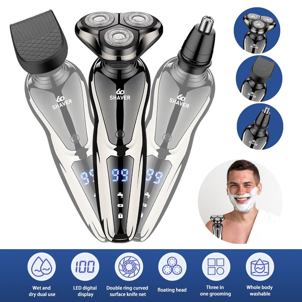 Electric Razor for Men - Rechargeable Electric Shaver for Men- 3 in1 ...
