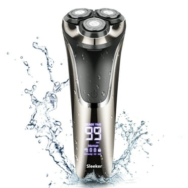Prozing Electric Razor for Men, Rechargeable Electric Beard Shaver with Pop-up Sideburn Trimmer, Gift for Him, Silver
