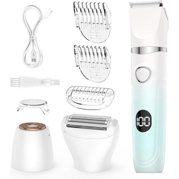 Electric Razor for Women, 4 in 1 Bikini Trimmer Wet & Dry Body Razors and Facial Hair Remover
