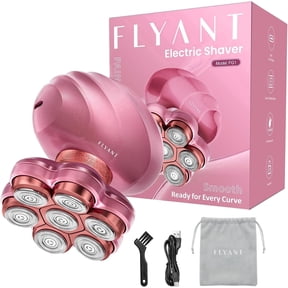 Electric Razors for Women Legs, 7D Rechargeable Body Shaver, IPX7 Waterproof Wet Dry Electric Shaver, Lady Hair Remover for Face Underarm Pubic, Pink
