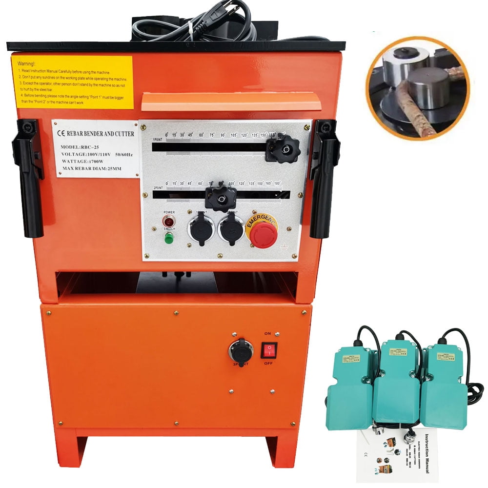 Electric Rebar Bending and Cutting Machine Round Steel Rod Bender ...