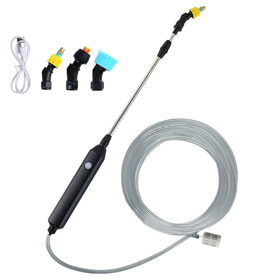 Electric Rechargeable Garden Watering Can and Spray Implement, Automatic Plant Watering and Misting Gun, Adjustable Dosing Household Sprayer, 1-Piece ABS and Stainless Steel Sprayer with Nozzles