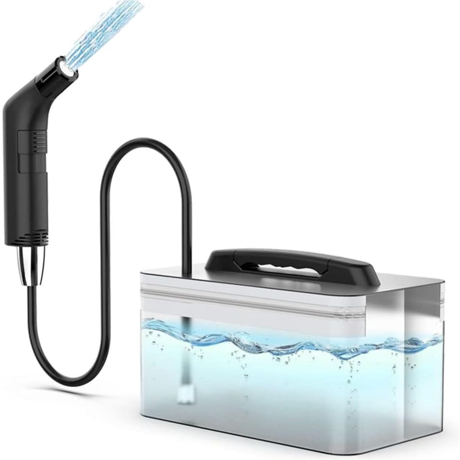 Electric Rechargeable Handheld Personal Travel Bidet Portable For Toilet Bathroom And Outdoor Hiking Strong - Soft Options Refreshing Clean With 2.3l Water Storage (black 2.3l)