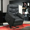 thumbnail image 1 of Electric Recliner Chair, Heavy Duty Power Lift Recliners for Elderly Wide Seat, 330 lb Capacity Bedroom Chair with Side Pockets, Remote Control, Modern Reclining Office Chair, Balck, Q1897, 1 of 10