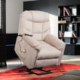 thumbnail image 1 of Electric Recliner Chair, Heavy Duty Power Lift Recliners for Elderly Wide Seat, 330 lb Capacity Bedroom Chair with Side Pockets, Remote Control, Modern Reclining Office Chair, Beige, Q17919, 1 of 9