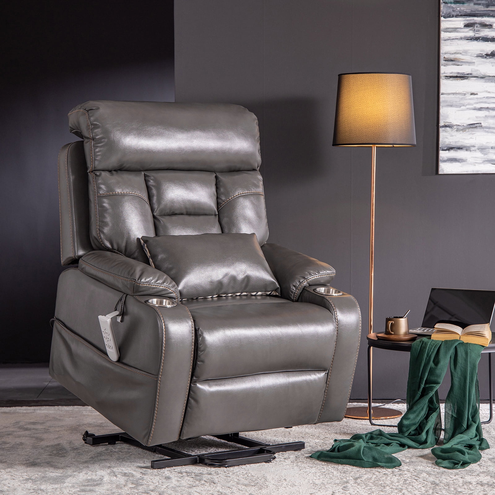 9181 Three Motor Recliner Chair with Lumbar Support(Lay Flat)