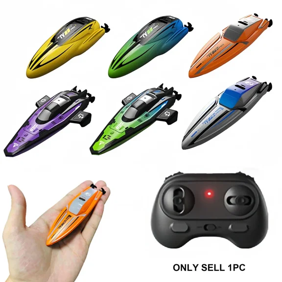 Electric Remote Control Boat Toy, 1 Box Rechargeable Waterproof Mini RC Boat with Built in 3.7V/100mAh/0.37Wh Lithium Battery, Indoor & Outdoor Boat Toy for Gift, Rc Speed Boat