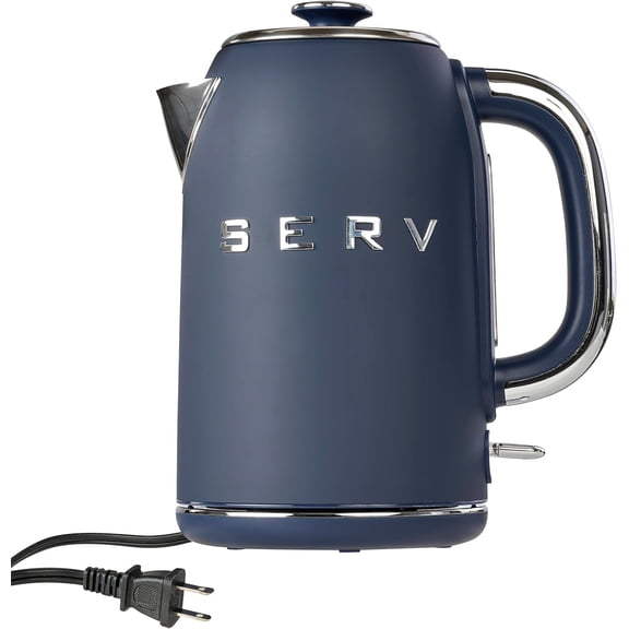 Electric Retro Serv Kettle Navy Blue