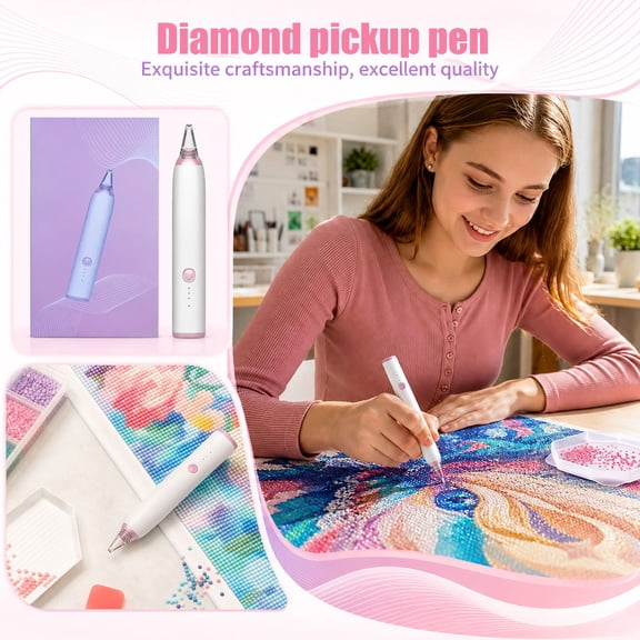 Electric Rhinestone Art Vacuum Pen DIY Craft Tools | Rhinestone Art Bead Dot Pens for DIY Enthusiasts Men Women Kids Adults Beginners Artists Professionals Hobbyists Family