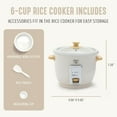 thumbnail image 1 of Electric Rice Cooker, 3-Cups Uncooked/6-Cups Cooked, PFAS-Free Nonstick, One-Switch Design, Auto Keep Warm, Compact, Cream, 1 of 9