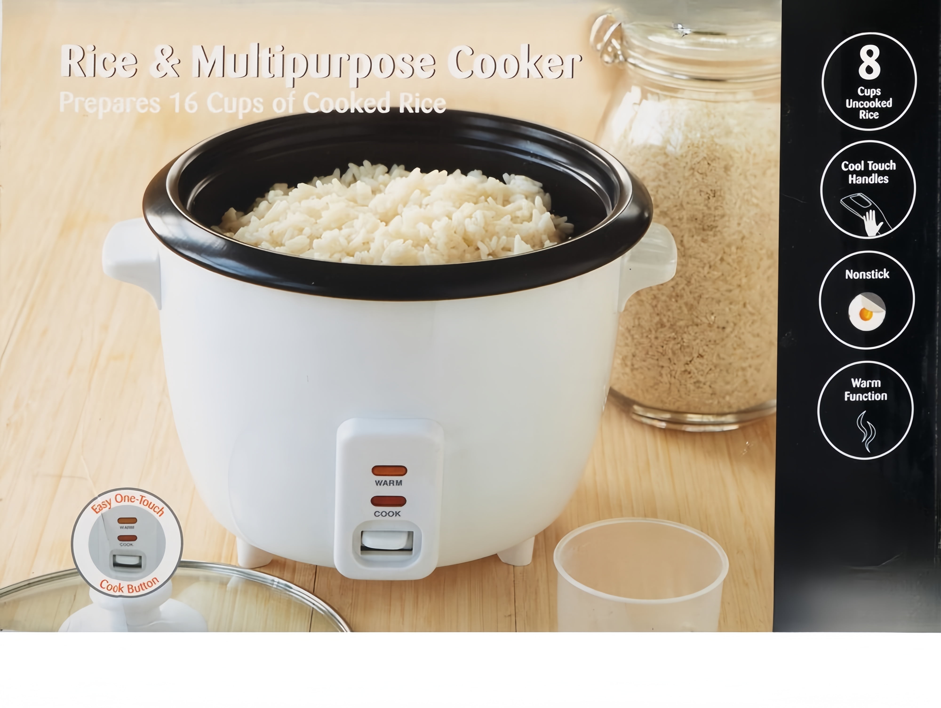 Electric Rice Cooker with Spoon and Cup, 8 CUP - Walmart.com