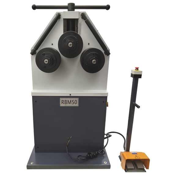 Electric Ring Roll Bender Round Bending Machine Pinch Roll Bender with Foot Pedal Switch 220V 2" Dia Roller