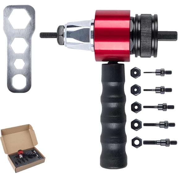 Electric Rivet Gun Adapter Kit M3-M8, Quick Change Blind Riveter Insert, Quick Change Blind Riveter Insert Nut Tool for Automotive, DIY, Metalworking, Furniture, Instrument Elevator(Q)