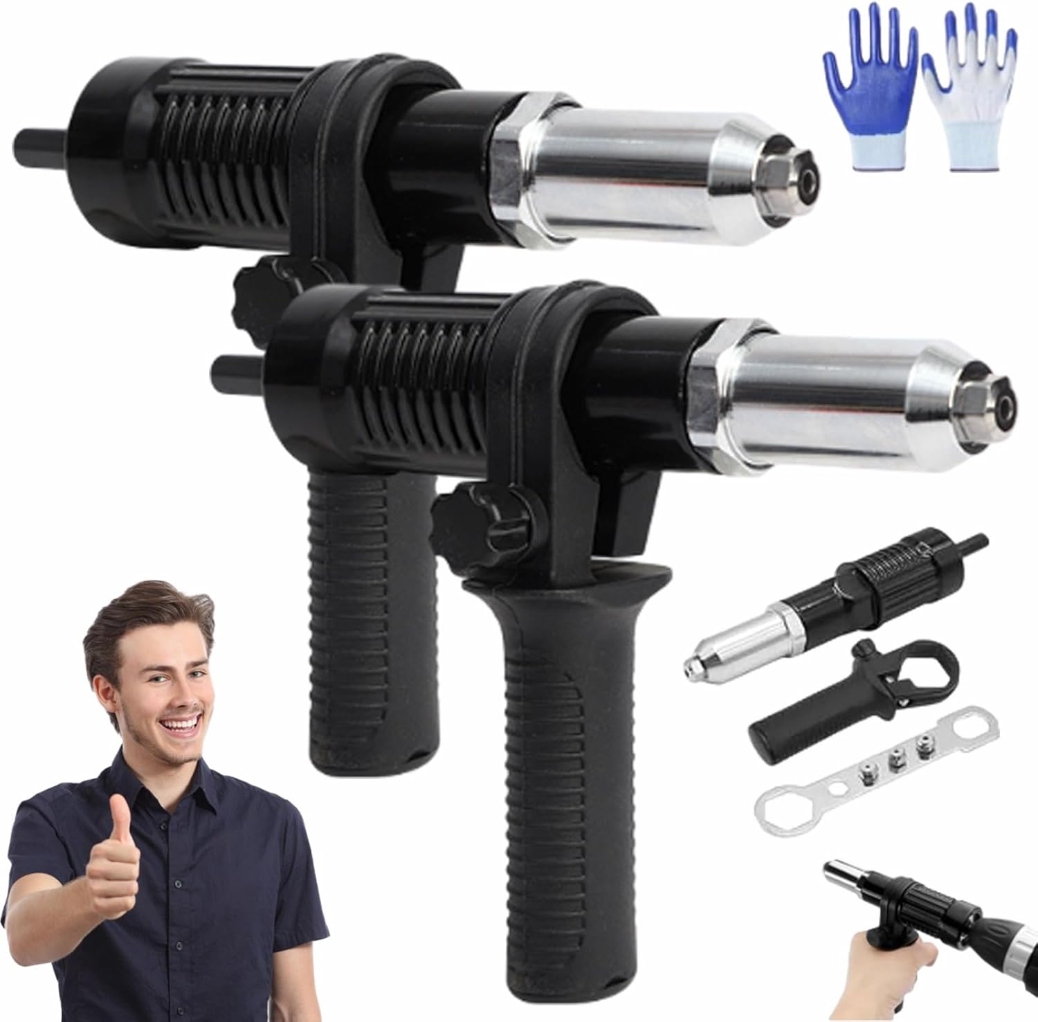 Electric Rivet Gun Adapter Kit, Rivet Gun Adapter for Drill with ...
