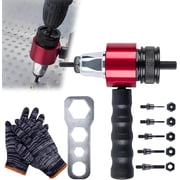 Electric Rivet Gun Kit, Cordless Drill Adapter, Quick Change Blind Riveter Insert for Automotive, Metalworking, Furniture DIY Projects, M3-M8