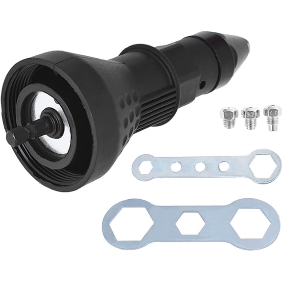 Electric Rivet Nut Gun Drill Adapter Tool Kit, Cordless Riveting Tool Insert Nut Adaptor Drill Adapter, Black