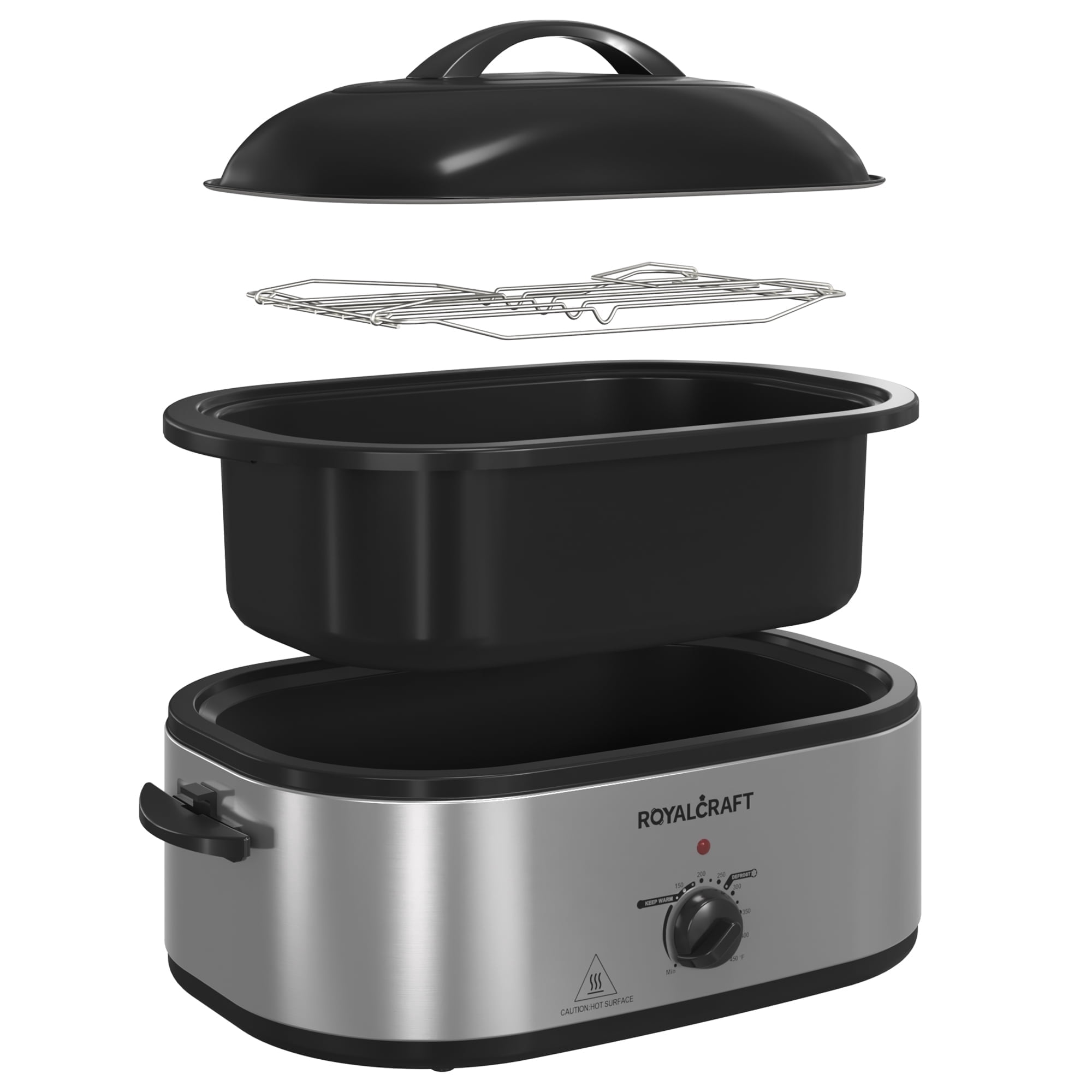 20 Quart Electric Roaster Oven, SelfBasting Lid, 150450F Temp Control