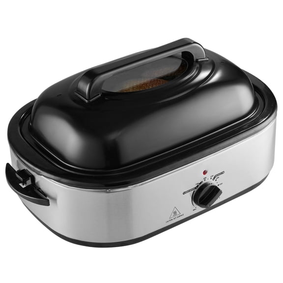 Electric Roaster Oven 18 QT with Self-Basting Lid 1450W Adjustable Temp Defrost & Warm Removable Pan Rack for Turkey
