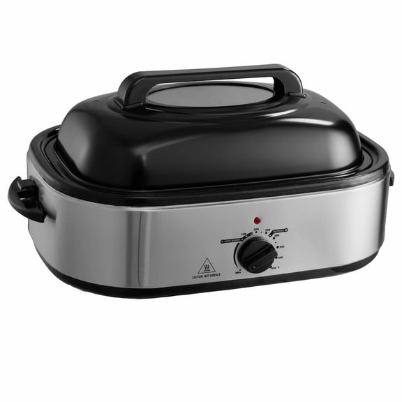 Electric Roaster Oven 18QT, Turkey Roaster with Self-Basting Lid, 1450W, Defrost & Warm, Adjustable Temp, Fits Up To 22lbs, Removable Pan & Rack