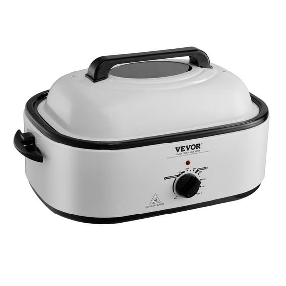 Electric Roaster Oven, 22 QT Turkey Roaster Oven with Self-Basting Lid, 1450W Roaster Oven with Defrost & Warm Function, Adjustable Temp, Removable Pan & Rack, Fits Turkeys Up to 26LBS, White Default