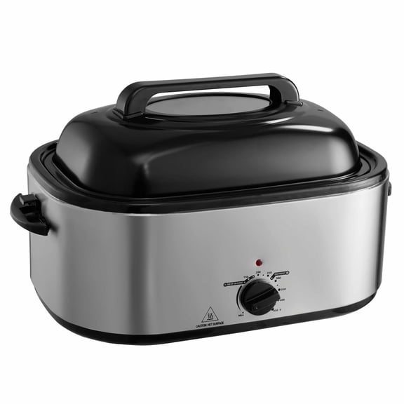 Electric Roaster Oven 26QT, Turkey Roaster Oven 1450W, Self-Basting Lid, Defrost/Warm, Adjustable Temp, Removable Pan/Rack, Fits Up To 30lbs Turkey