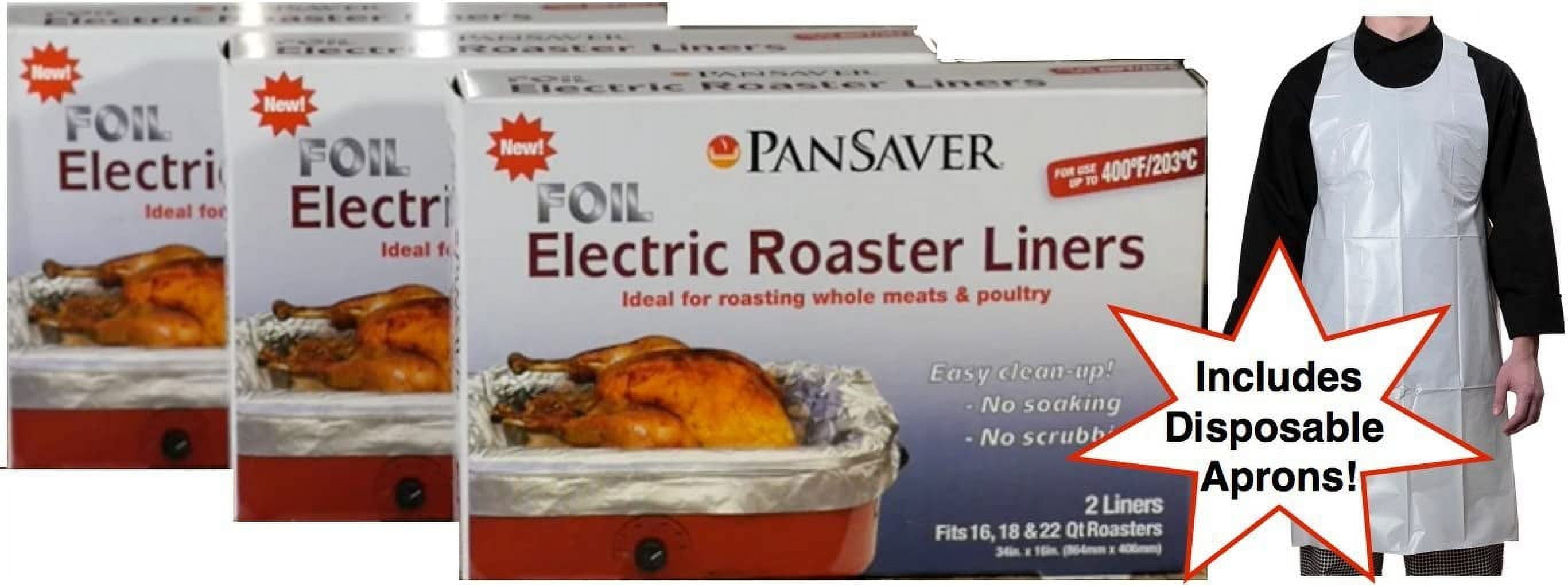 Electric Roaster Oven Liners, 3 Box Bundle (6 Liners). Fits 16,18, 22
