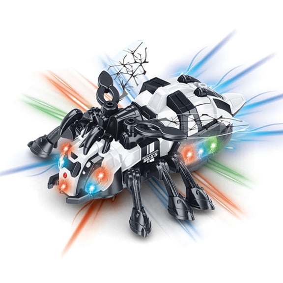 JoyMelo Electric Robot Toy Simulated Mechanical Bee with Light,Music and Spray,Christmas and Birthday Gifts for 3-10 Kids Boys Girls,White
