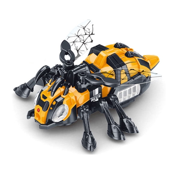 JoyMelo Electric Robot Toy Simulated Mechanical Bee with Light,Music and Spray,Christmas and Birthday Gifts for 3-10 Kids Boys Girls,Yellow