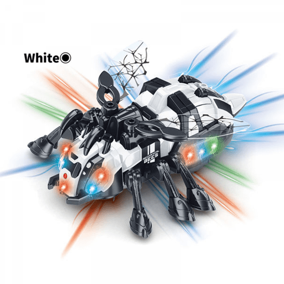Electric Robot Toys Mechanical Bee, Smart Insect Robot with Lights and Spray for Adults Kids Gifts-White