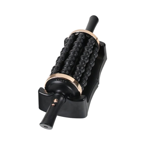 Electric Rolling Percussive Massager, Back Leg Foot Psoas Muscle Roller Massage Tool With Hands-Free Base, Deep Tissue And Muscle Recovery Rechargeable Roller Stick For Whole Body Relief