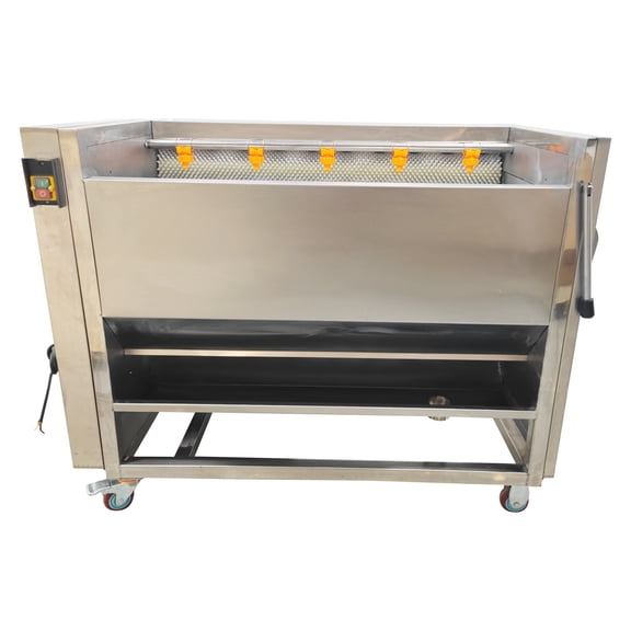 Electric Rolling Potato Peeler Automatic Brush Roller Vegetable Cleaning Washing Machine 110V 550kg/h 40-50kg Capacity