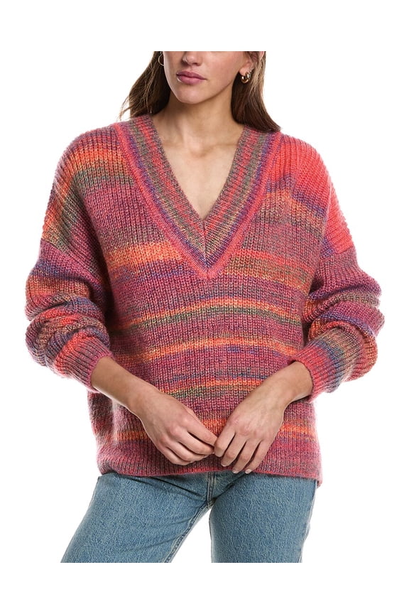 womens Roux Space Dye Mohair-Blend Sweater, m, Red
