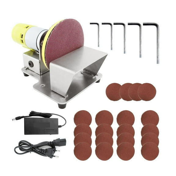 Electric Rotary Polisher Table Disc Sander Adjustable 7 Variable Speed 20 Pieces Sanding Discs for Polishing Grinding ,Easy Operation