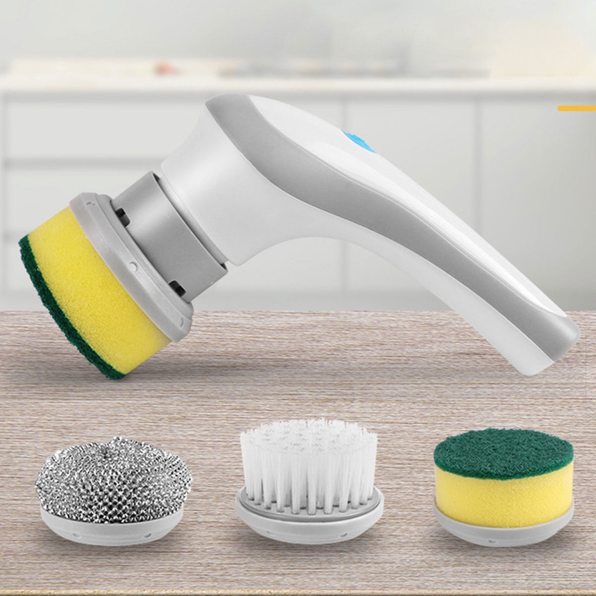 Electric Rotary Scrubber with 3 Brush Heads 1200mah Rechargeable