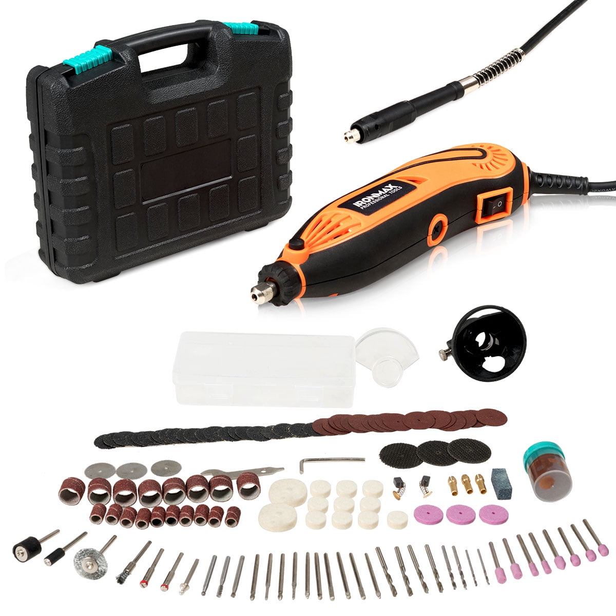 VEVOR Rotary Tool Kit, 5000-25000RPM Variable Speed Cordless Rotary Tool Kit  with A Universal Chuck, 5 Level Speeds, 118 PCS Accessories for Grinding,  Sanding, Milling, Carving, Cutting and Polishing 